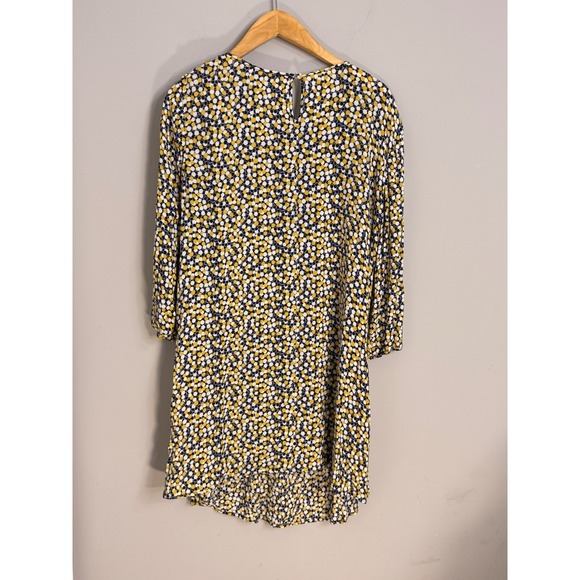 Boden Women Navy Yellow White Ditsy Floral Print Midi Dress Keyhole Neck - Picture 5 of 6